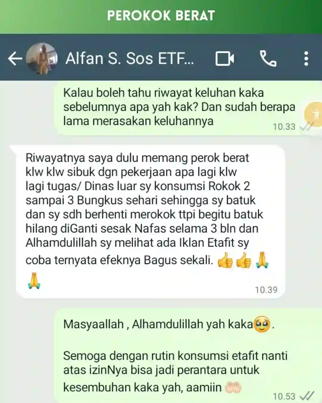 Testimoni pelanggan Etafit 1