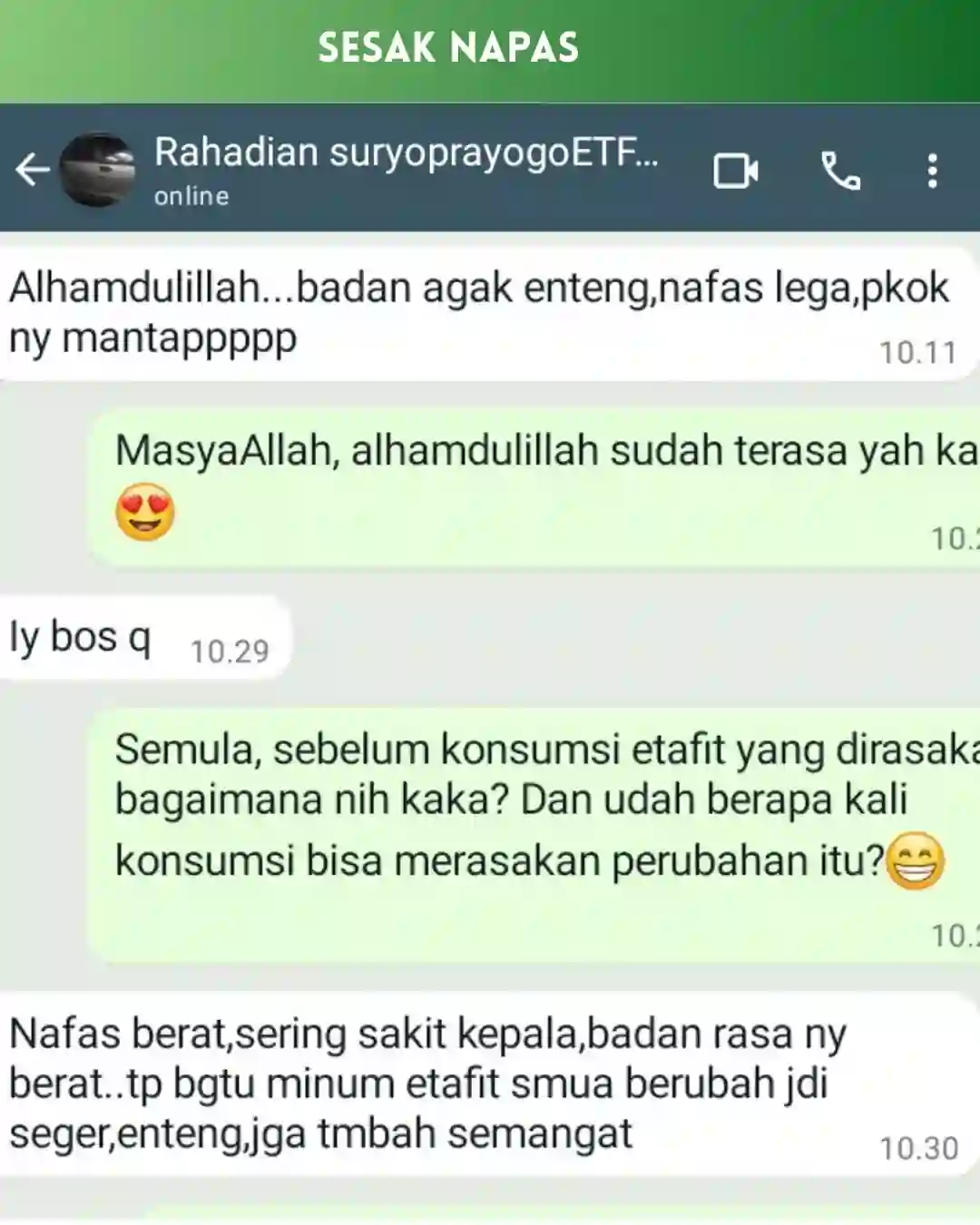 Testimoni pelanggan Etafit 5