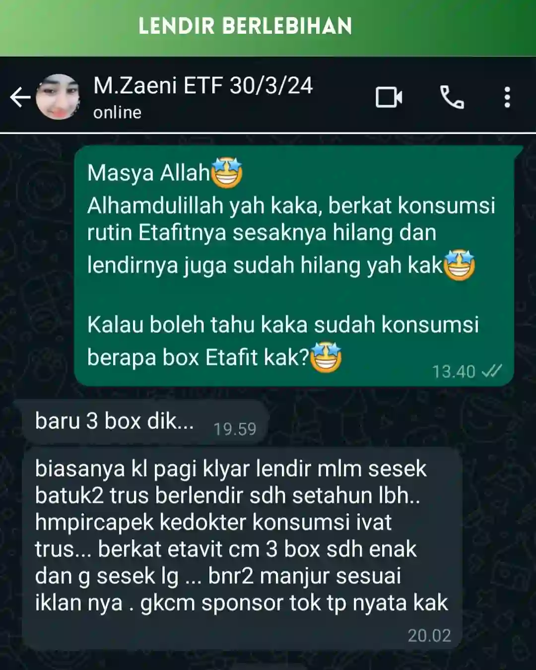 Testimoni pelanggan Etafit 8