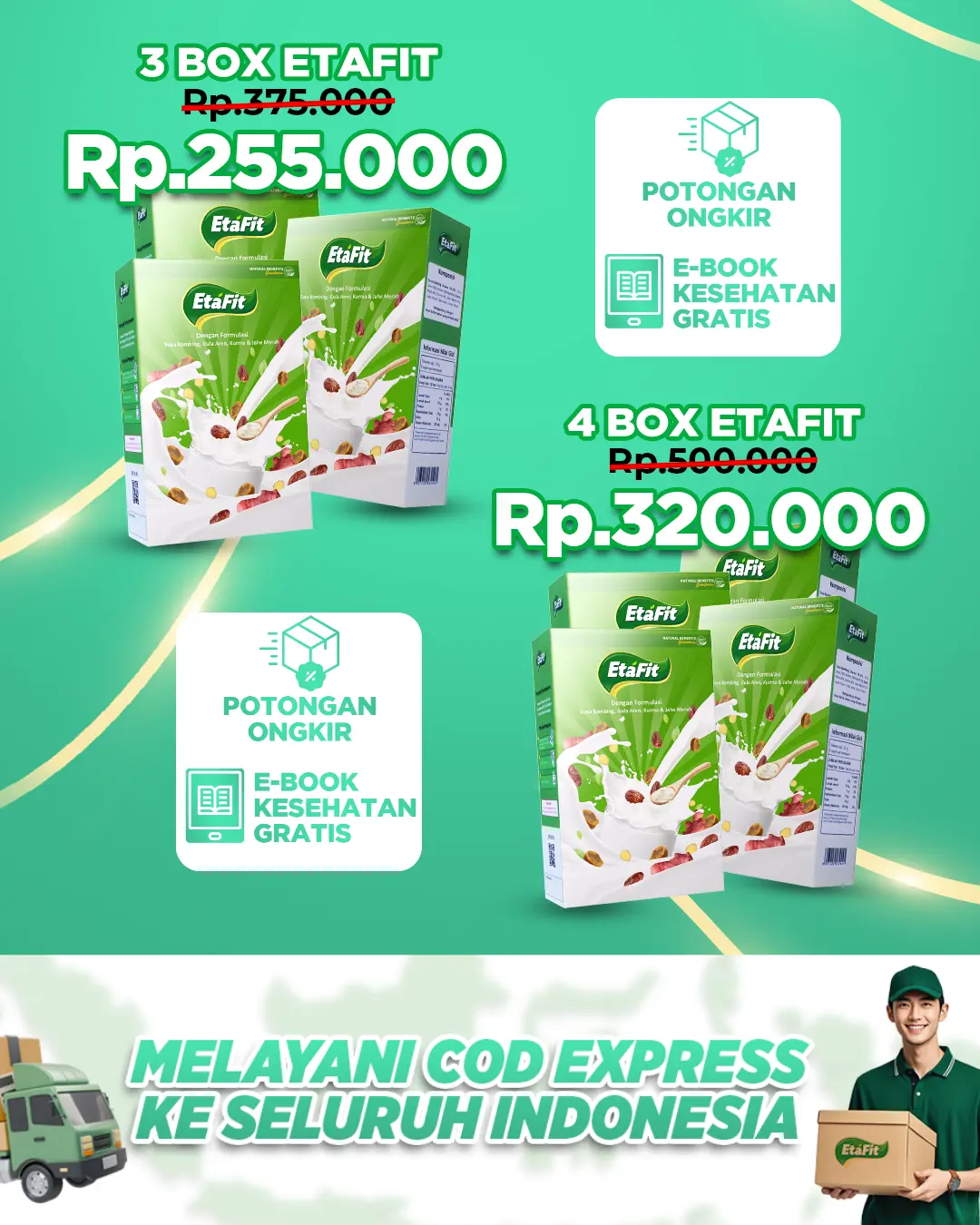 Potongan ongkos kirim Susu Etafit